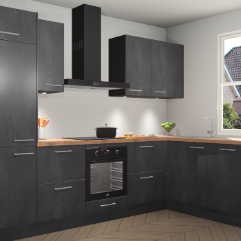 Beton Zwarte keuken Geneve 112628