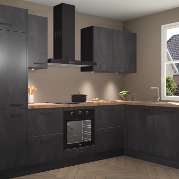 Beton Zwarte keuken Geneve 112632