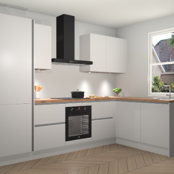 Zijdegrijze greeploze keuken Bazel 112811