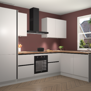 Zijdegrijze greeploze keuken Bazel 112814