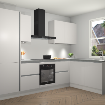 Zijdegrijze greeploze keuken Bazel 112817