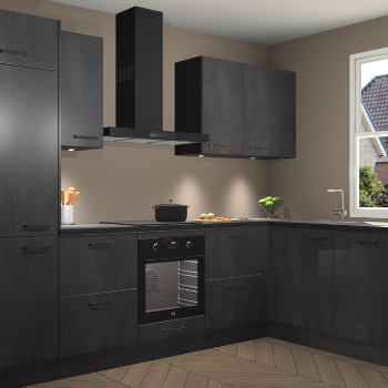 Beton Zwarte keuken Geneve 112826