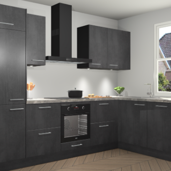 Beton Zwarte keuken Geneve 112828