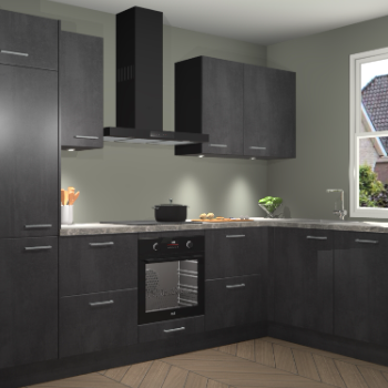 Beton Zwarte keuken Geneve 112829