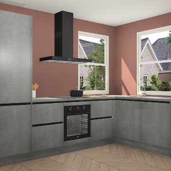 Beton Parelgrijs greeploze keuken Salzburg 112593