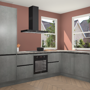 Beton Parelgrijs greeploze keuken Salzburg 112595