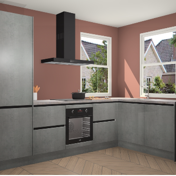 Beton Parelgrijs greeploze keuken Salzburg 112596