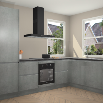 Beton Parelgrijs greeploze keuken Salzburg 112580