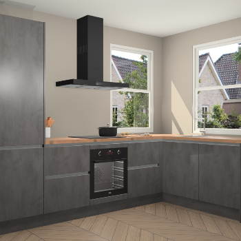 Beton Antraciet greeploze keuken Salzburg 112581