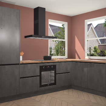 Beton Antraciet greeploze keuken Salzburg 112598