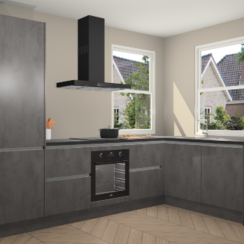 Beton Antraciet greeploze keuken Salzburg 112677