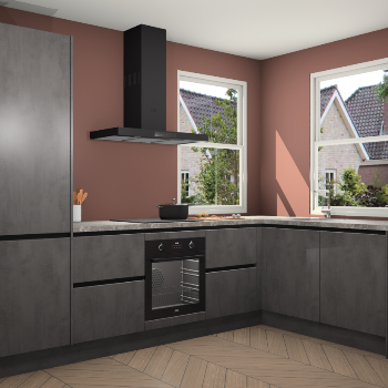 Beton Antraciet greeploze keuken Salzburg 112693