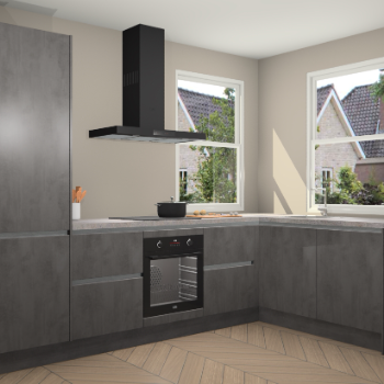 Beton Antraciet greeploze keuken Salzburg 112679