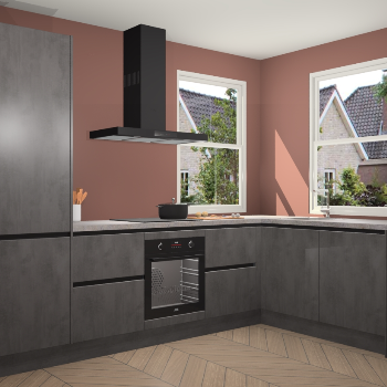 Beton Antraciet greeploze keuken Salzburg 112694