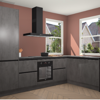 Beton Antraciet greeploze keuken Salzburg 112695