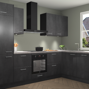 Beton Zwarte keuken Geneve 112848