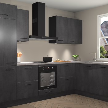 Beton Zwarte keuken Geneve 112850