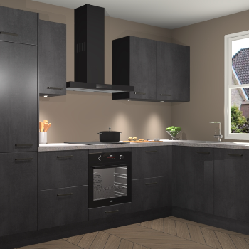 Beton Zwarte keuken Geneve 112851