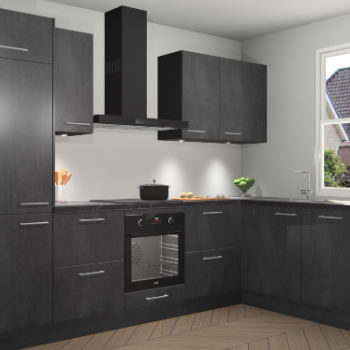 Beton Zwarte keuken Geneve 112882