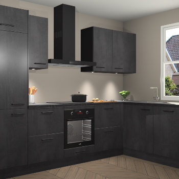 Beton Zwarte keuken Geneve 112864