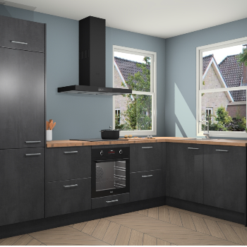 Beton Zwarte keuken Salzburg 112600