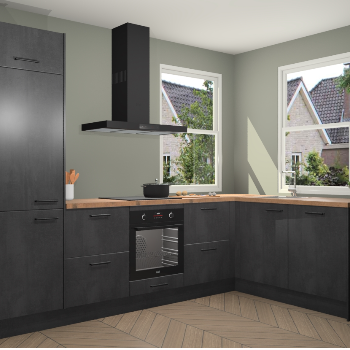 Beton Zwarte keuken Salzburg 112602