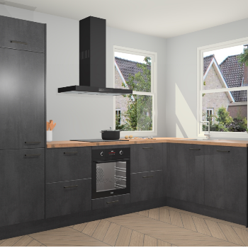 Beton Zwarte keuken Salzburg 112603