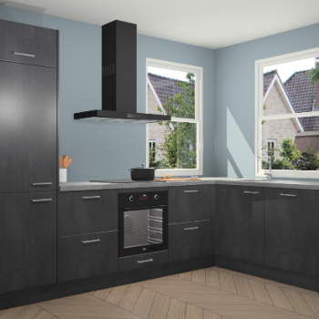 Beton Zwarte keuken Salzburg 112780