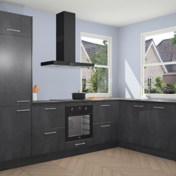 Beton Zwarte keuken Salzburg 112776