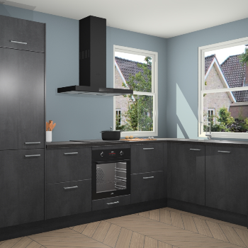 Beton Zwarte keuken Salzburg 112781