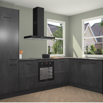 Beton Zwarte keuken Salzburg 112791