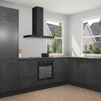 Beton Zwarte keuken Salzburg 112796