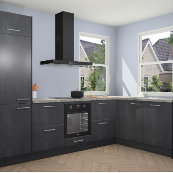 Beton Zwarte keuken Salzburg 112777