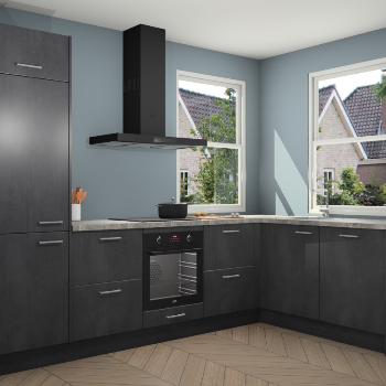 Beton Zwarte keuken Salzburg 112782