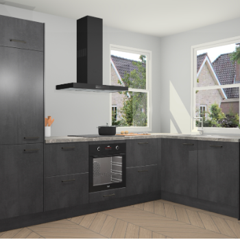 Beton Zwarte keuken Salzburg 112797