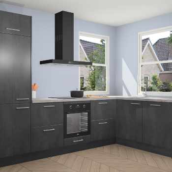 Beton Zwarte keuken Salzburg 112778