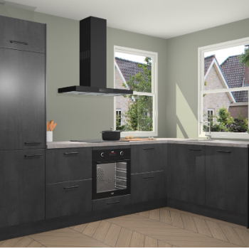 Beton Zwarte keuken Salzburg 112793