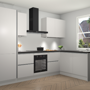 Zijdegrijze greeploze keuken Bazel 112841