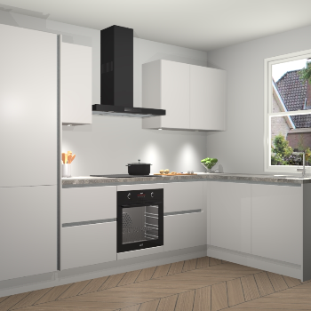 Zijdegrijze greeploze keuken Bazel 112857