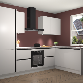 Zijdegrijze greeploze keuken Bazel 112872