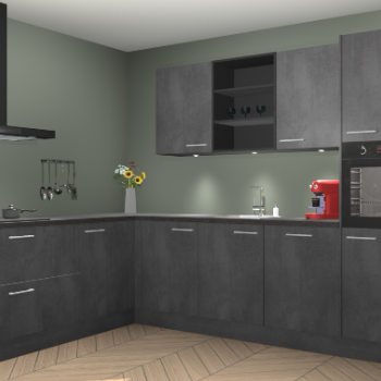 Beton zwarte keuken Gotenburg 92747