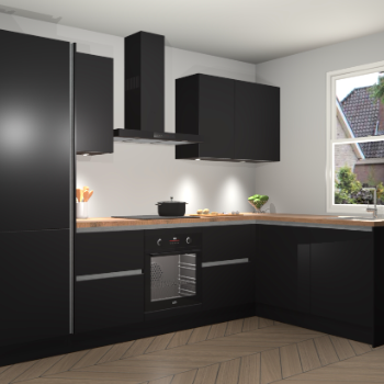 Zwarte greeploze keuken Bazel 112970