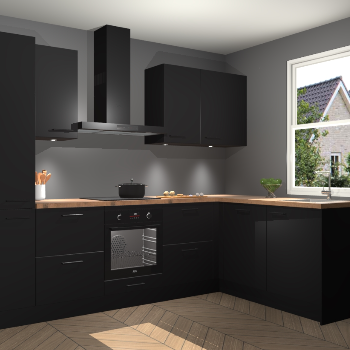 Zwarte keuken Bazel 112971