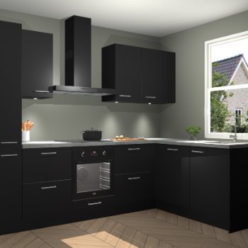 Zwarte keuken Bazel 112977