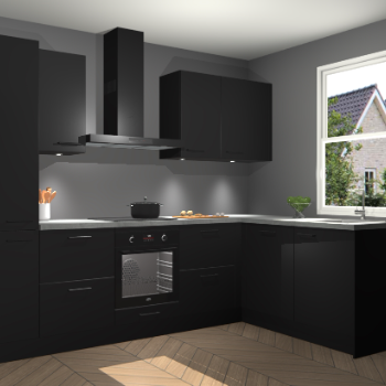Zwarte keuken Bazel 112979