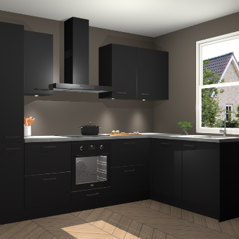 Zwarte keuken Bazel 112980