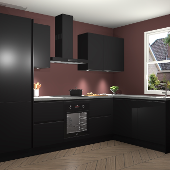 Zwarte greeploze keuken Bazel 112981