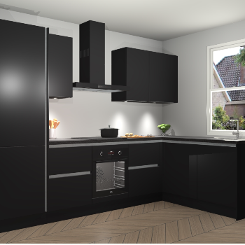 Zwarte greeploze keuken Bazel 112987