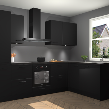 Zwarte keuken Bazel 112988