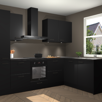 Zwarte keuken Bazel 112989